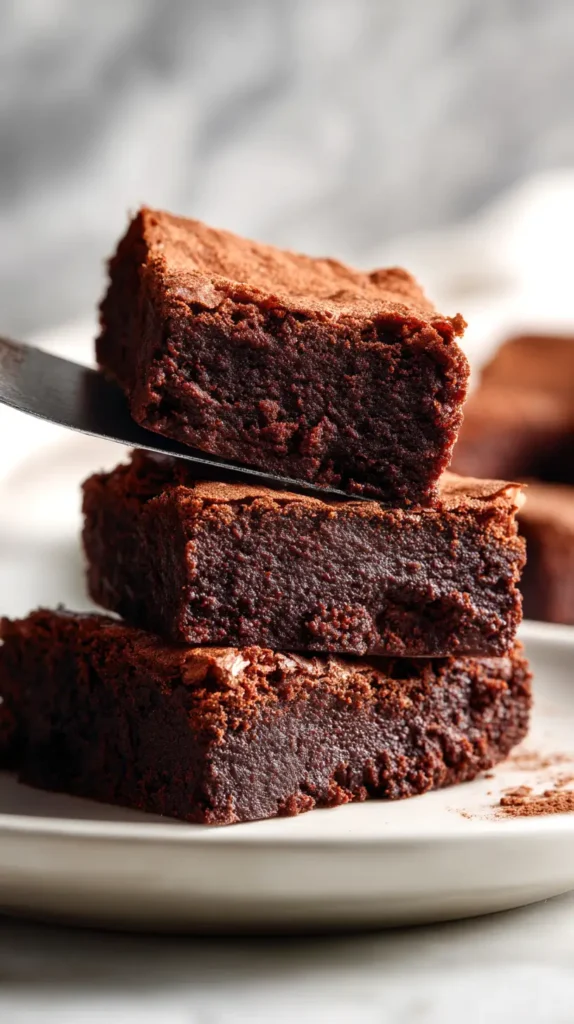 sweet potato brownie being lifted with a spatula