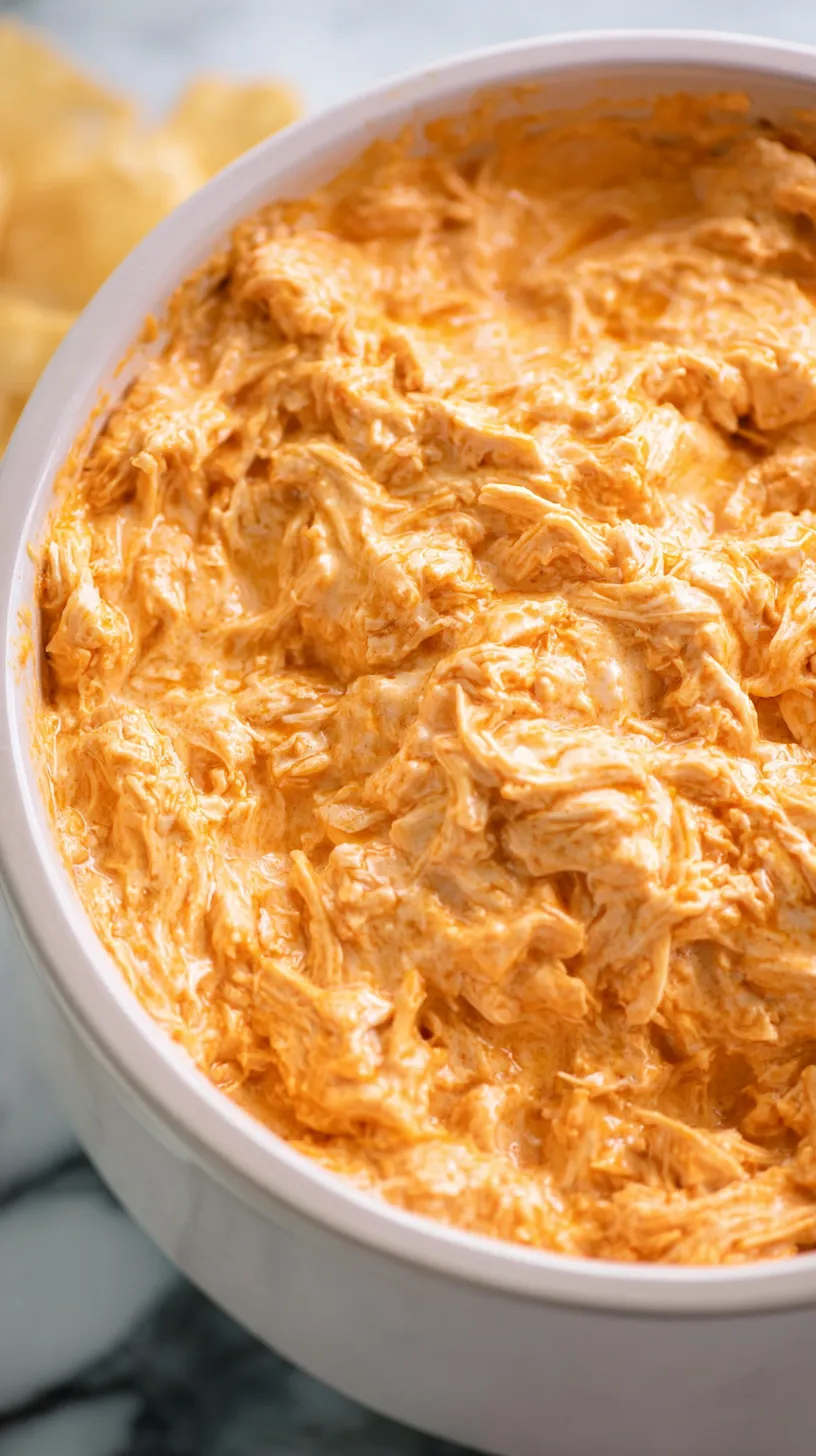 crockpot buffalo chicken dip, close-up