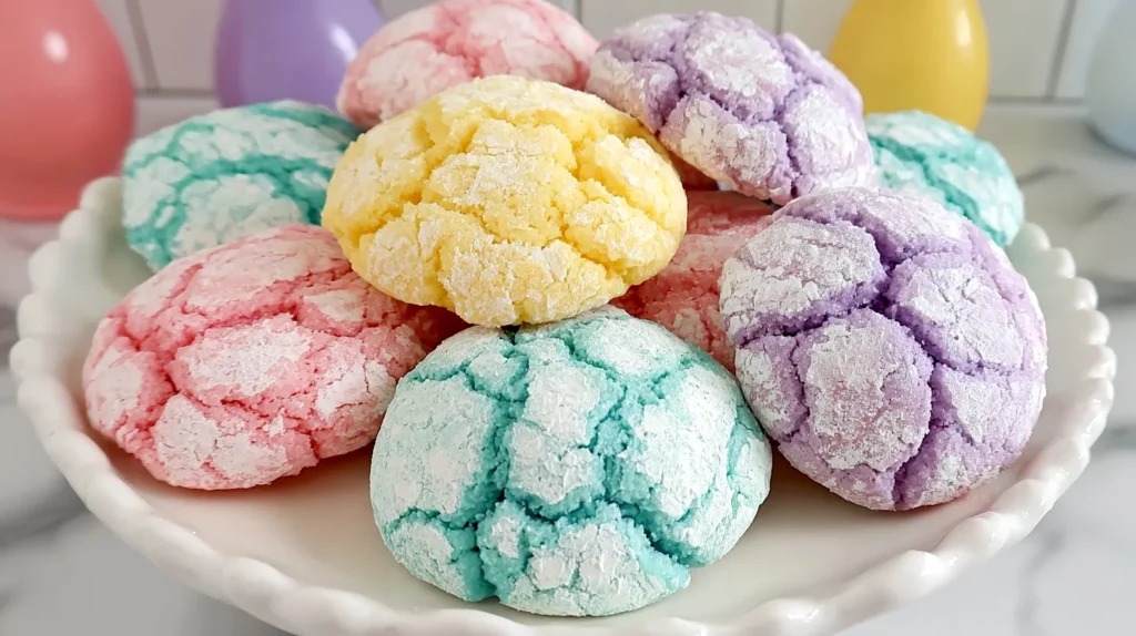 pastel crinkle cookies