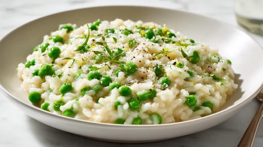 spring pea risotto