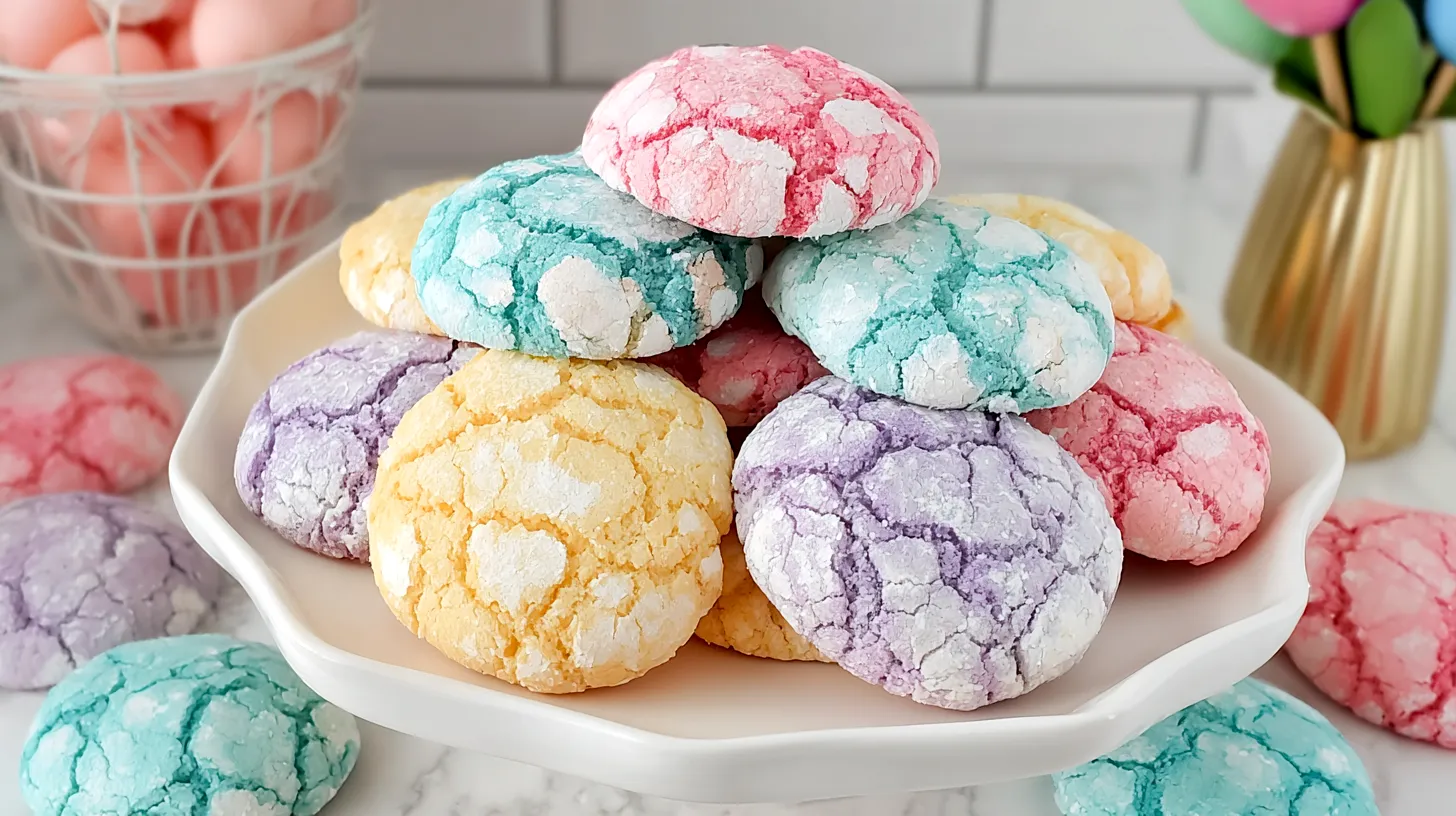 pastel crinkle cookies