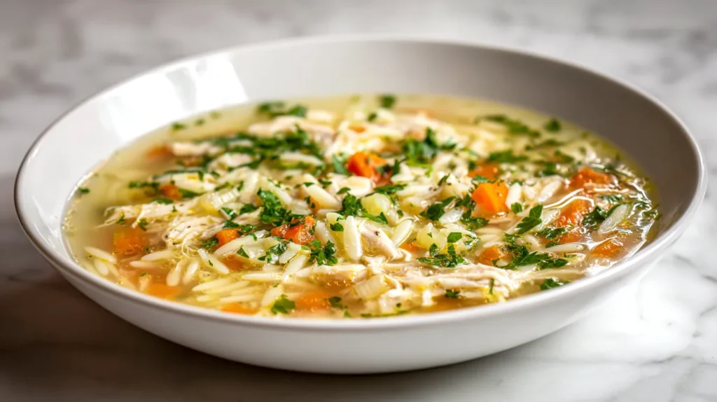 lemon chicken orzo soup