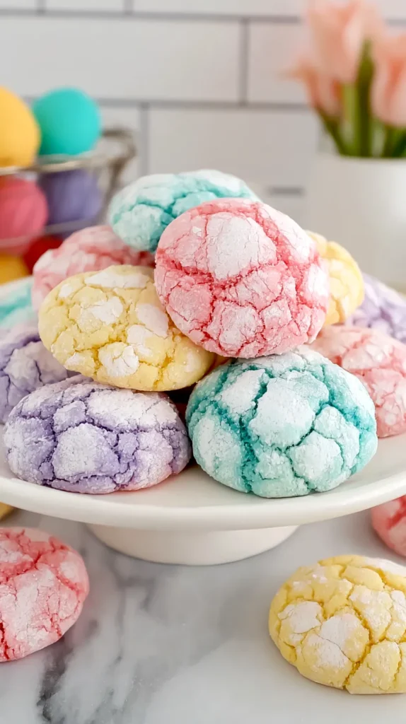 pastel crinkle cookies