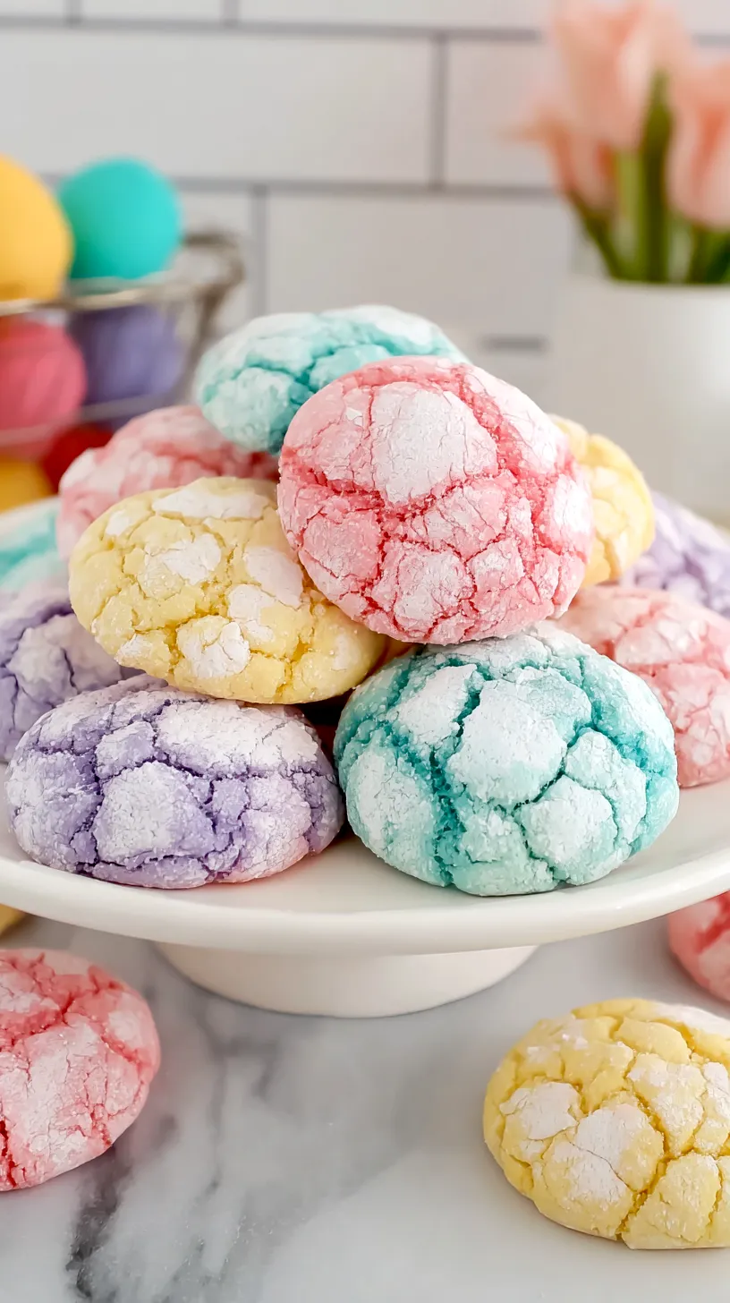 pastel crinkle cookies