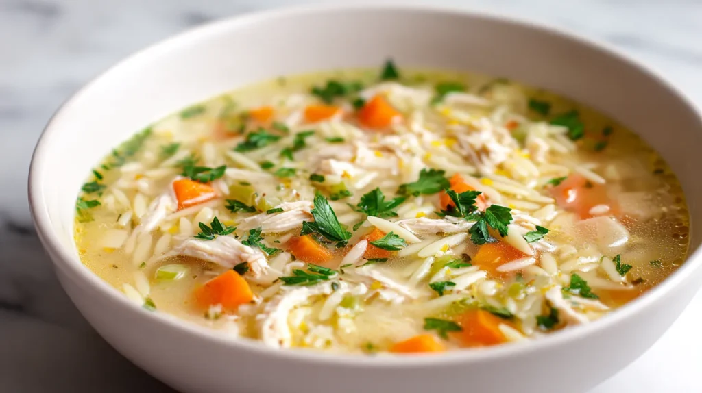 lemon chicken orzo soup