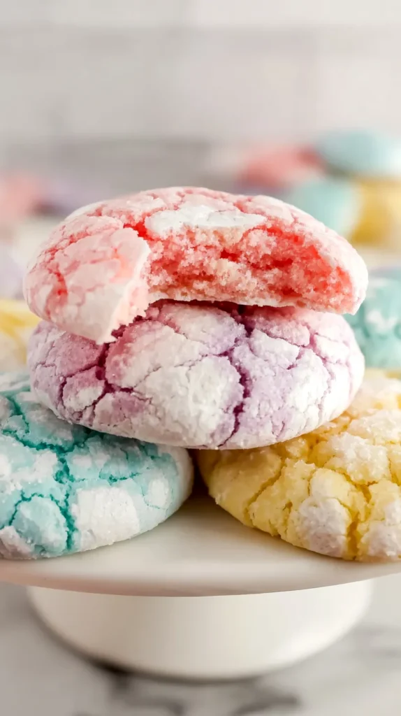 half broken pastel crinkle cookie