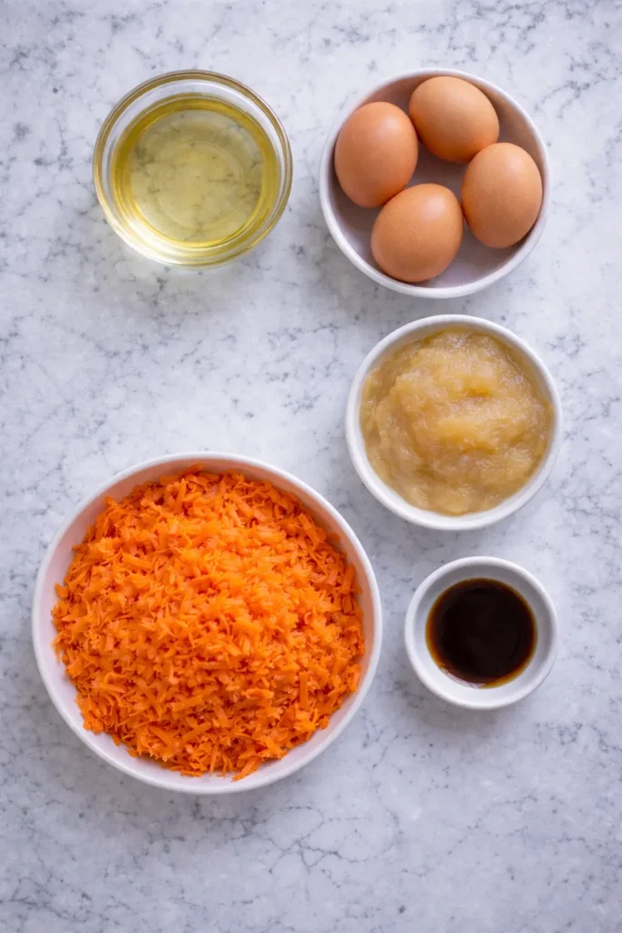 wet ingredients in bowls on the counter