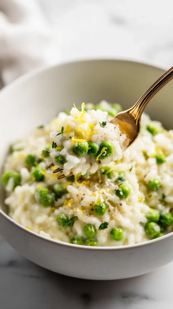 spring pea risotto