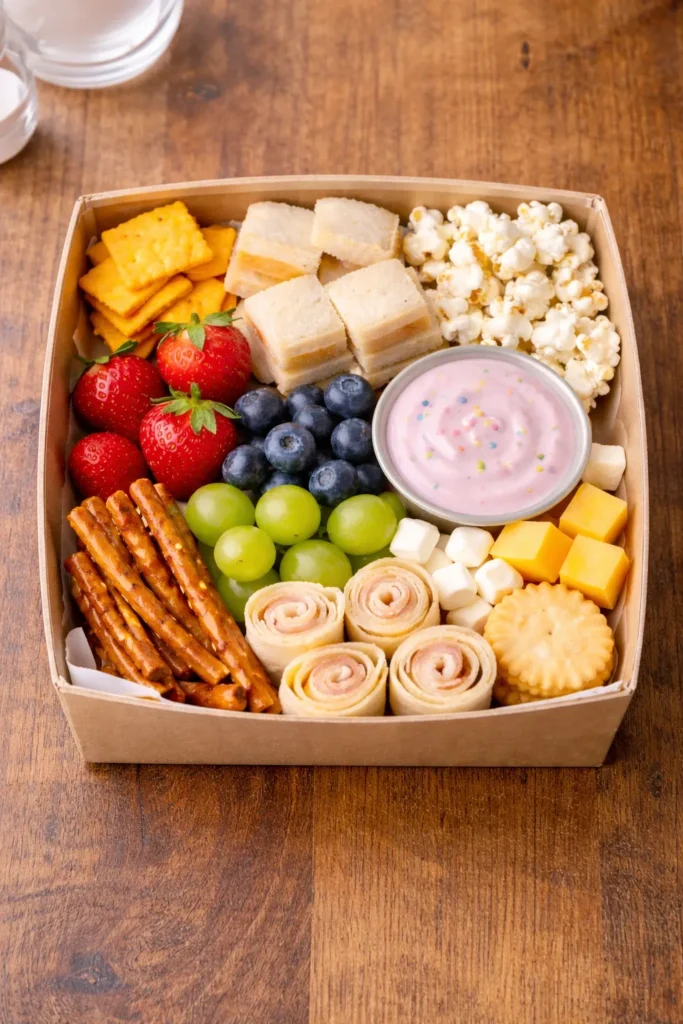 party food in a cardboard container